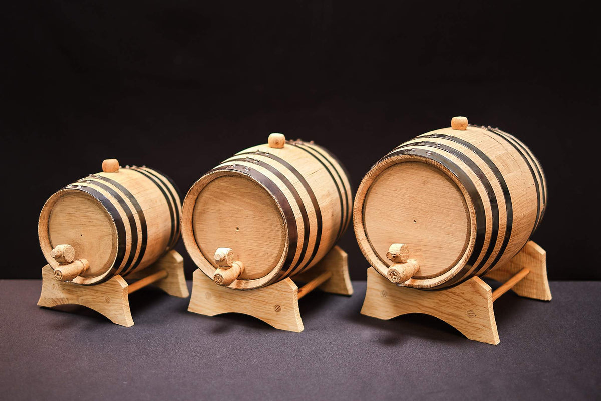 Handmade Wood Barrel Cocktail Tumblers - 12 oz - Set of 2